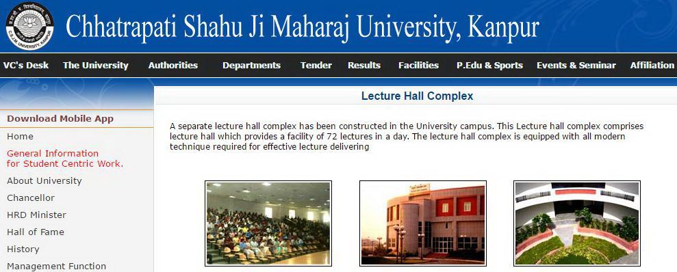 Chhatrapati Shahu Ji Maharaja University, Kanpur website
