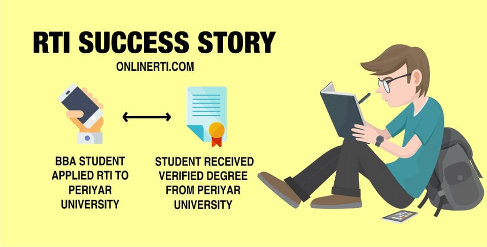 "Got my degree certificate, thanks to OnlineRTI": RTI Success Story